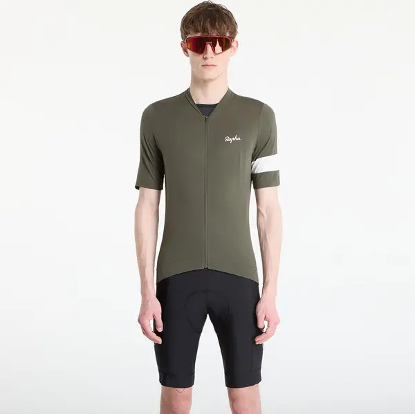 Rapha Dres Rapha Men's Core Lightweight Jersey Dark Green/ White L