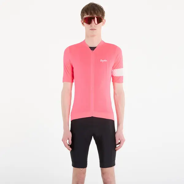Rapha Dres Rapha Men's Core Lightweight Jersey High-Vis Pink/ White XL