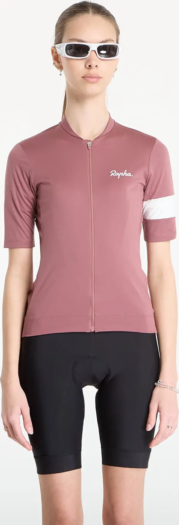 Rapha Dres Rapha Women's Core Jersey Rose Brown/ White S