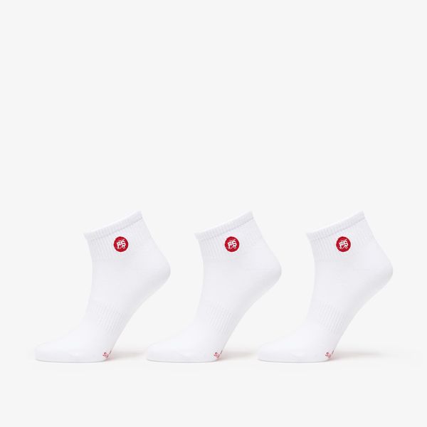 Footshop Footshop Ankle Socks 3-Pack White (Red Logo) 39-42