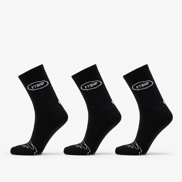 Footshop Footshop Basic Crew Socks 3-Pack Black 43-46