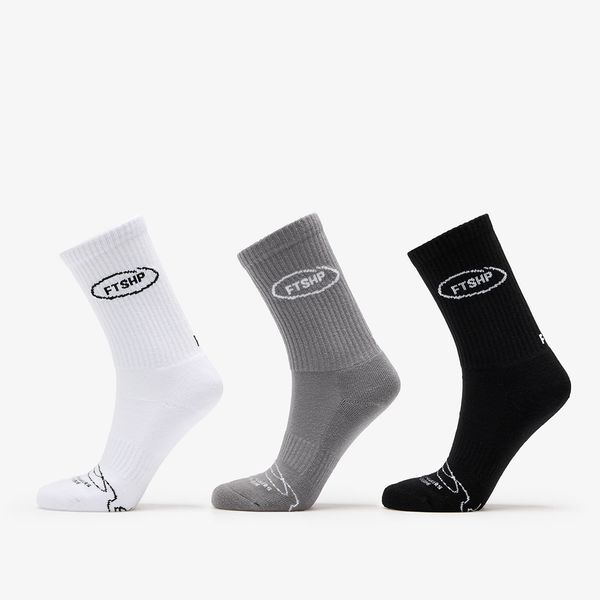 Footshop Footshop Basic Crew Socks 3-Pack Black/ White/ Grey 36-38