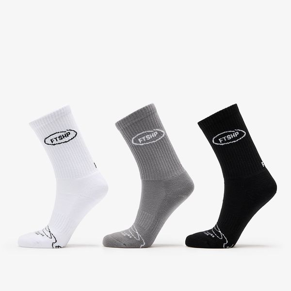 Footshop Footshop Basic Crew Socks 3-Pack Black/ White/ Grey 39-42