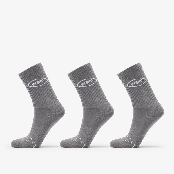 Footshop Footshop Basic Crew Socks 3-Pack Grey 39-42