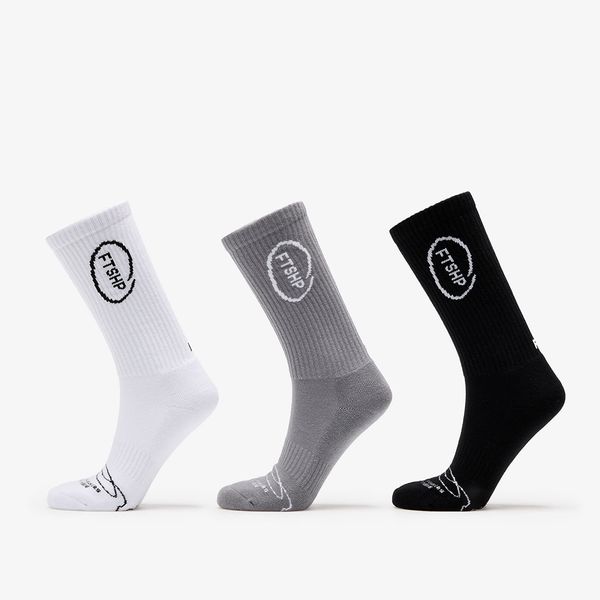 Footshop Footshop High Crew Socks 3-Pack Black/ White/ Grey 36-38