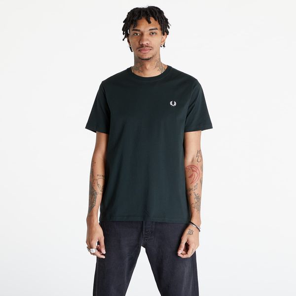 FRED PERRY FRED PERRY Crew Neck T-Shirt Night Green/ Snow White