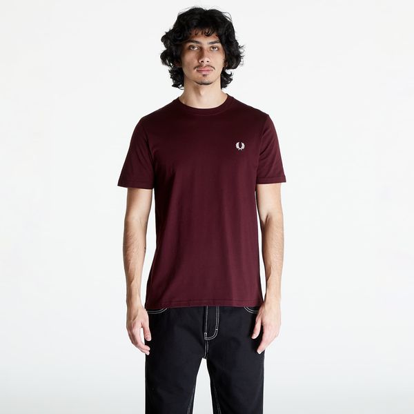 FRED PERRY FRED PERRY Crew Neck T-Shirt Oxblood/ Ecru