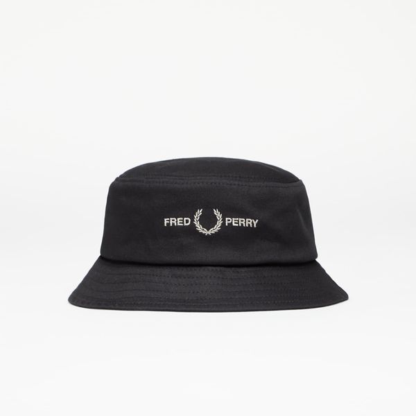 FRED PERRY FRED PERRY Graphic Brand Twill Bucket Hat Black/ Warm Grey