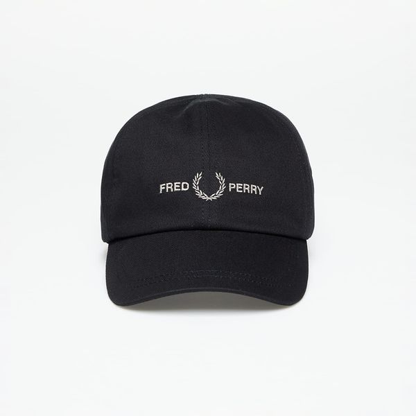 FRED PERRY FRED PERRY Graphic Branded Twill Cap Black/ Warm Grey