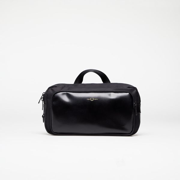 FRED PERRY FRED PERRY Nylon Twill Leather Xbody Bag Black/ Gold