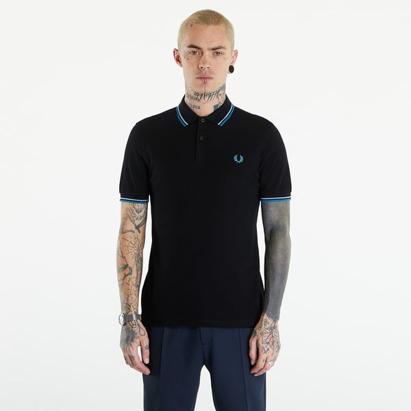 FRED PERRY FRED PERRY Twin Tipped Shirt Black/ Light Smoke/ Runaway Bay Ocean