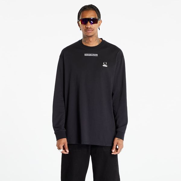 FRED PERRY FRED PERRY x RAF SIMONS Embroidered Long Sleeve T-Shirt Black
