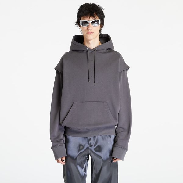 HELIOT EMIL HELIOT EMIL Outline Logo Hoodie Dark Grey