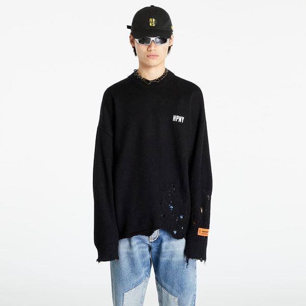 HERON PRESTON HERON PRESTON Shredded Knit Crewneck Black/ White