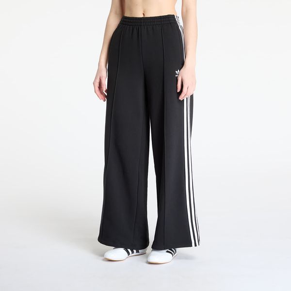 adidas Originals Hlače adidas 3 Stripes Wide Leg Loose French Terry Pant Black XS