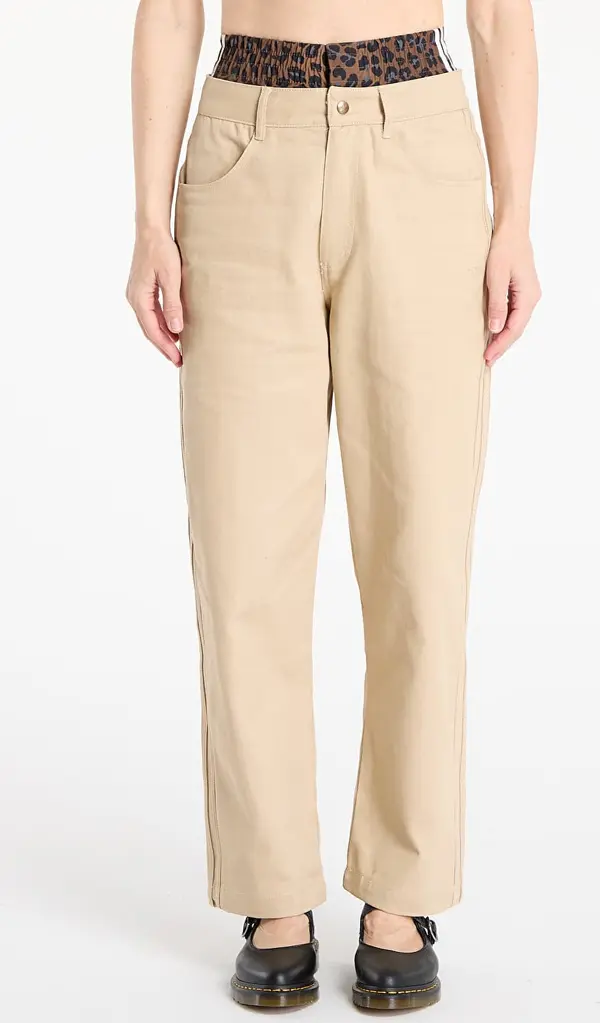 adidas Originals Hlače adidas Firebird Utility Pants Stone Khaki/ Bliss Lilac/ White 26/30