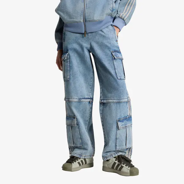 adidas Originals Hlače adidas Mid Rise 2-in-1 Denim Pant Worn Blue Denim M