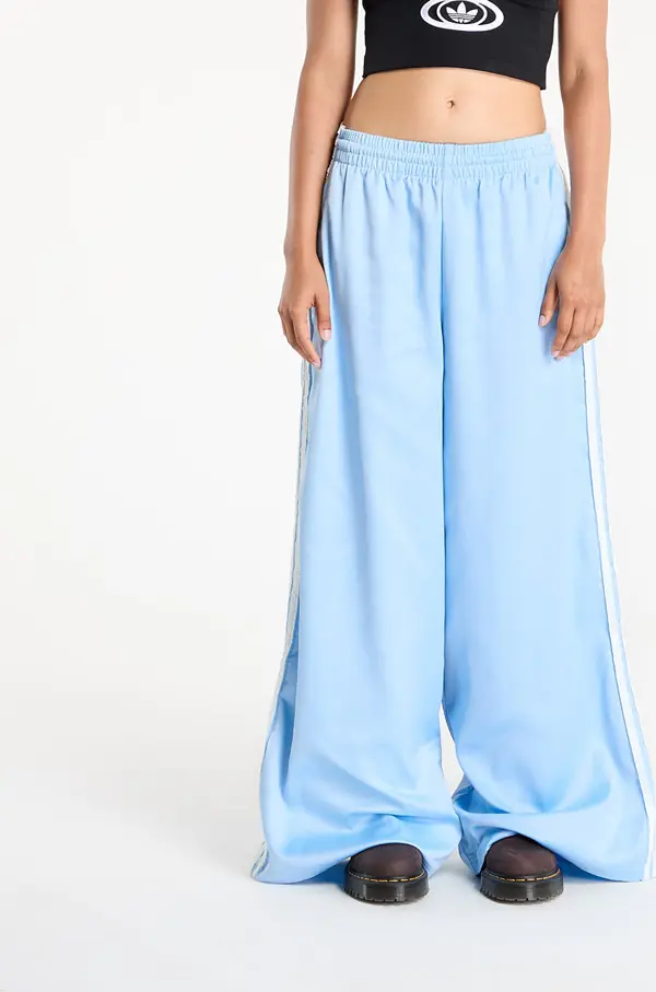 adidas Originals Hlače adidas Originals Satin Wide Leg Tracksuit Bottoms Ruffle 3-Stripes Clear Sky L