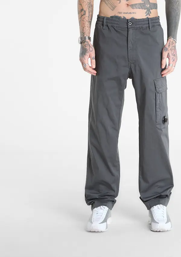 C.P. Company Hlače C.P. Company Stretch Sateen Regular Cargo Pants Gunmetal Grey 48
