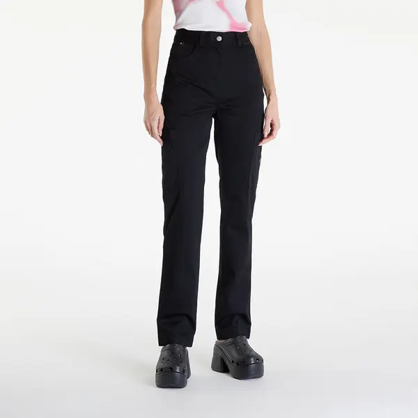 Calvin Klein Hlače Calvin Klein Jeans Woven Label High Rise Straight Pant Black XS