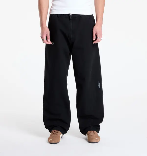 Carhartt WIP Hlače Carhartt WIP OG Single Knee Graphic Pant Black Heavy Stone Wash XS