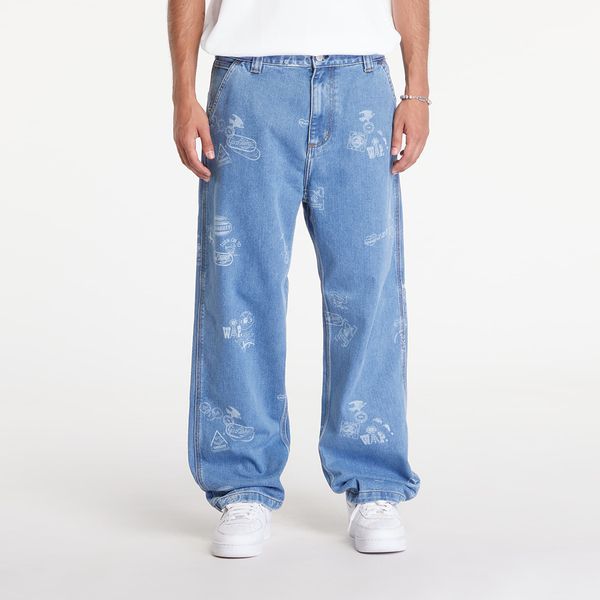 Carhartt WIP Hlače Carhartt WIP Stamp Pant Stamp Print/ Blue Bleached 26