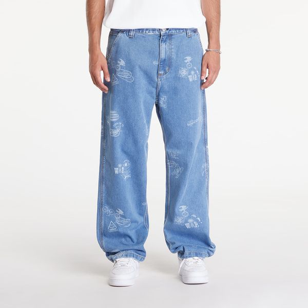 Carhartt WIP Hlače Carhartt WIP Stamp Pant Stamp Print/ Blue Bleached 27