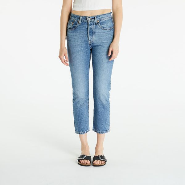 Levi's® Hlače Levi's® 501® Crop Jeans Medium Indigo Worn In - Blue W25/L28