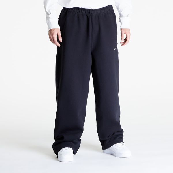 Nike Hlače Nike Solo Swoosh Men's Open-Hem Brushed-Back Fleece Pants Black/ White L