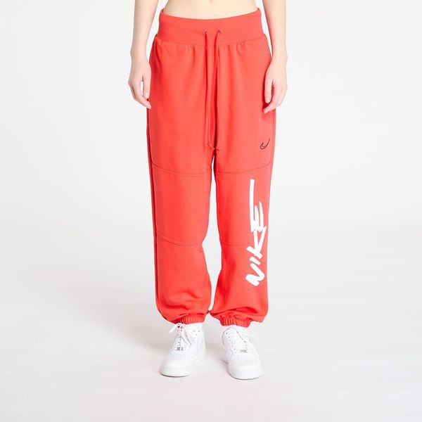 Nike Hlače Nike Sportswear Breaking Mid-Rise Oversized French Terry Pants Light Crimson L