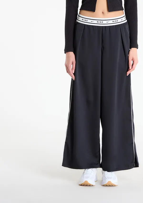 Nike Hlače Nike Sportswear Women's Loose Mid-Rise Satin Pants Black/ Sail S