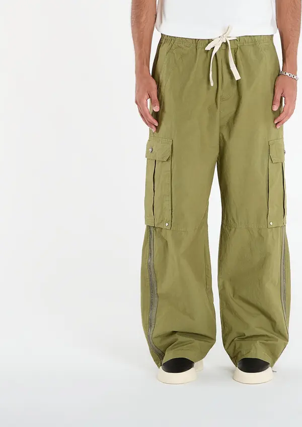 Palm Angels Hlače Palm Angels Curved Logo Cargo Pants Army Green/ Dark Green XL