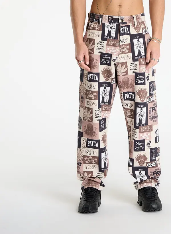 Patta Hlače Patta Collage Canvas Pants Multi 30