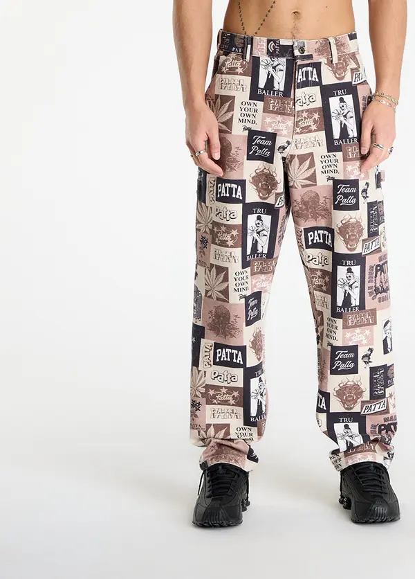 Patta Hlače Patta Collage Canvas Pants Multi 34