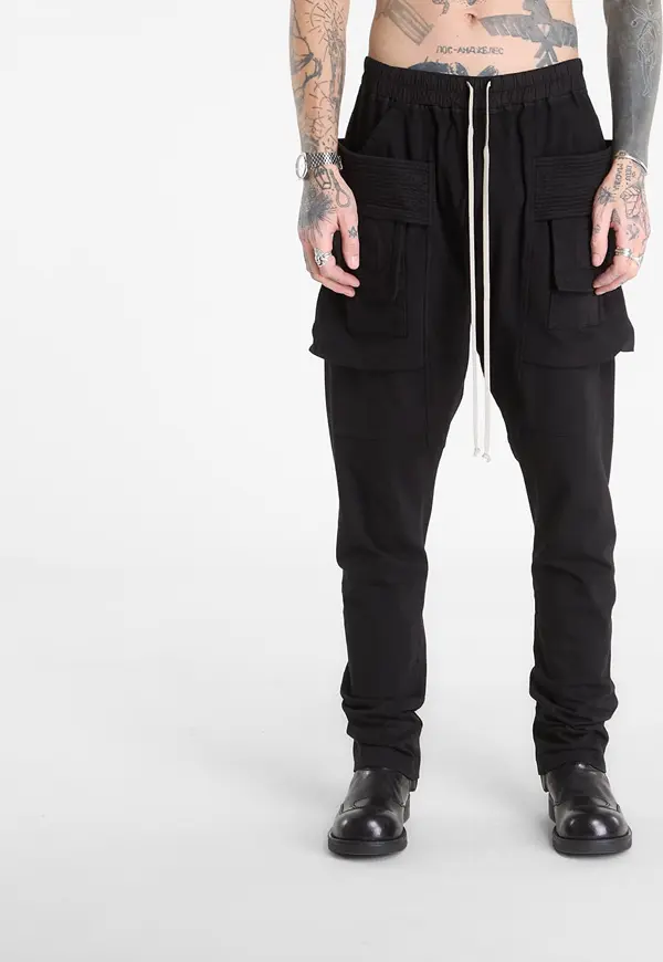 Rick Owens DRKSHDW Hlače Rick Owens DRKSHDW Creatch Cargo Drawstring Pants Black M