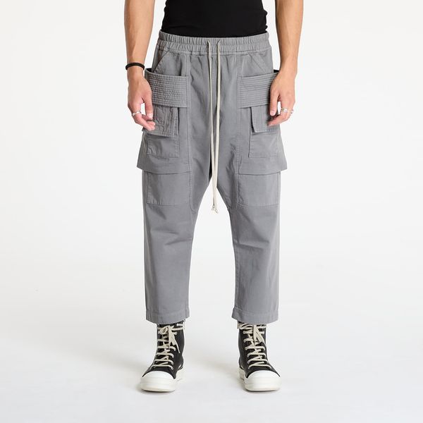 Rick Owens DRKSHDW Hlače Rick Owens DRKSHDW Woven Creatch Cargo Cropped Drawstring Pants Stone L