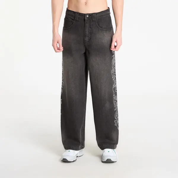 RIPNDIP Hlače RIPNDIP Pretty Flacko Extra Wide Leg Pants Black Vintage Wash Denim M