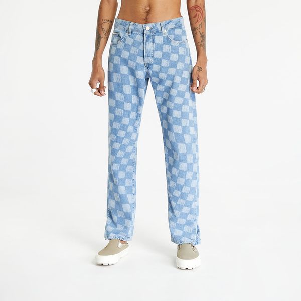 Sixth June Hlače Sixth June Relaxed Damier Denim Pants Blue W29