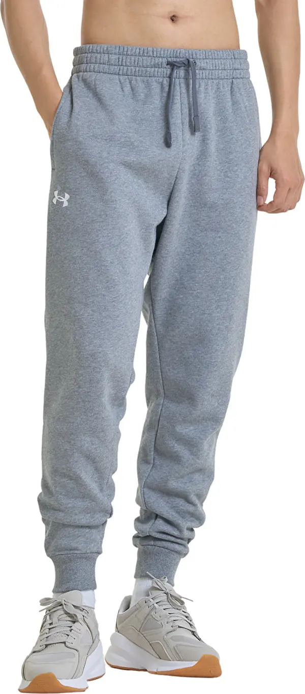 Under Armour Hlače Under Armour Rival Fleece Joggers Castlerock Light Heather/ White XL