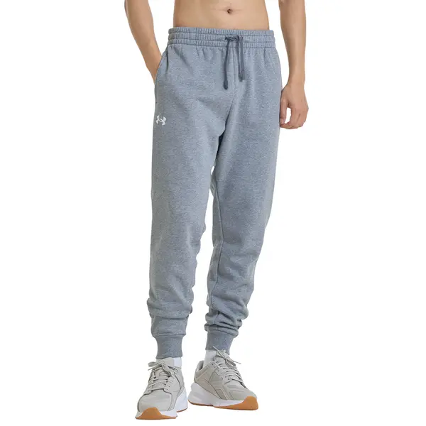Under Armour Hlače Under Armour Rival Fleece Joggers Castlerock Light Heather/ White XXL
