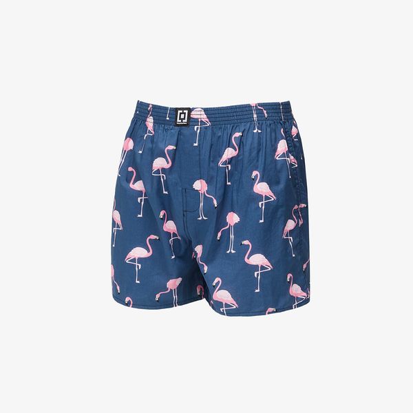 Horsefeathers Horsefeathers Manny Boxer Shorts Blue/ Flamingos Print