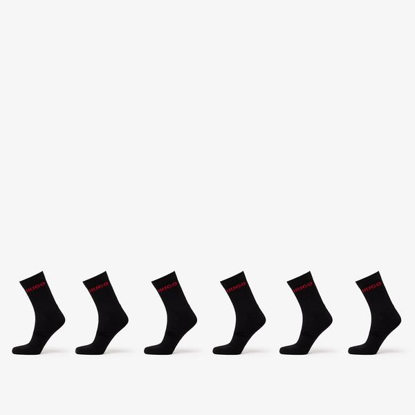 Hugo Boss Hugo Boss Rib Logo Sock 6-Pack Black 43-46