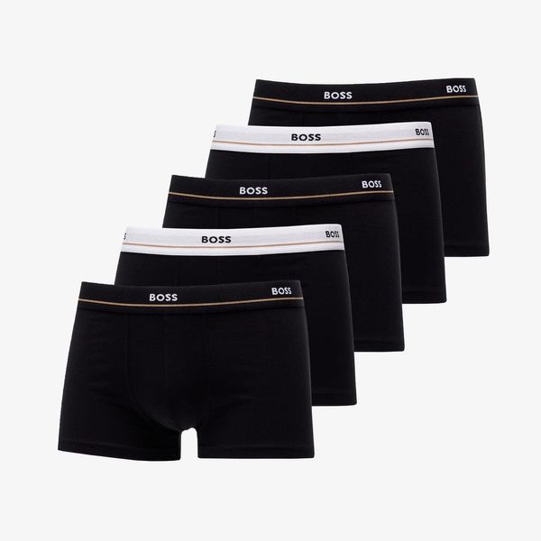 Hugo Boss Hugo Boss Stretch-Cotton Trunks With Logo Waistbands 5-Pack Black L