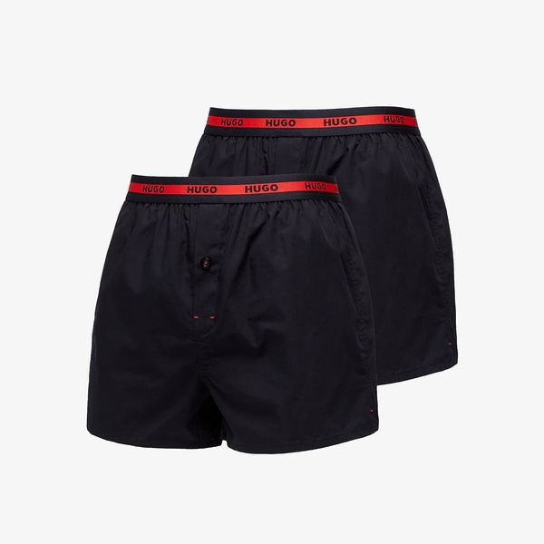 Hugo Boss Hugo Boss Woven Boxer Shorts 2 Pack Black