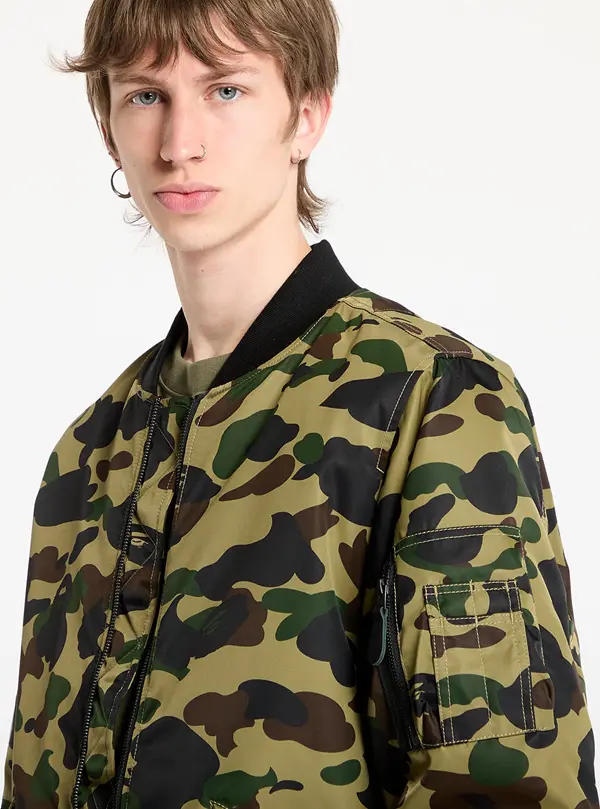A BATHING APE Jakna A BATHING APE 1St Camo Shark Ma-1 Jacket UNISEX Green S