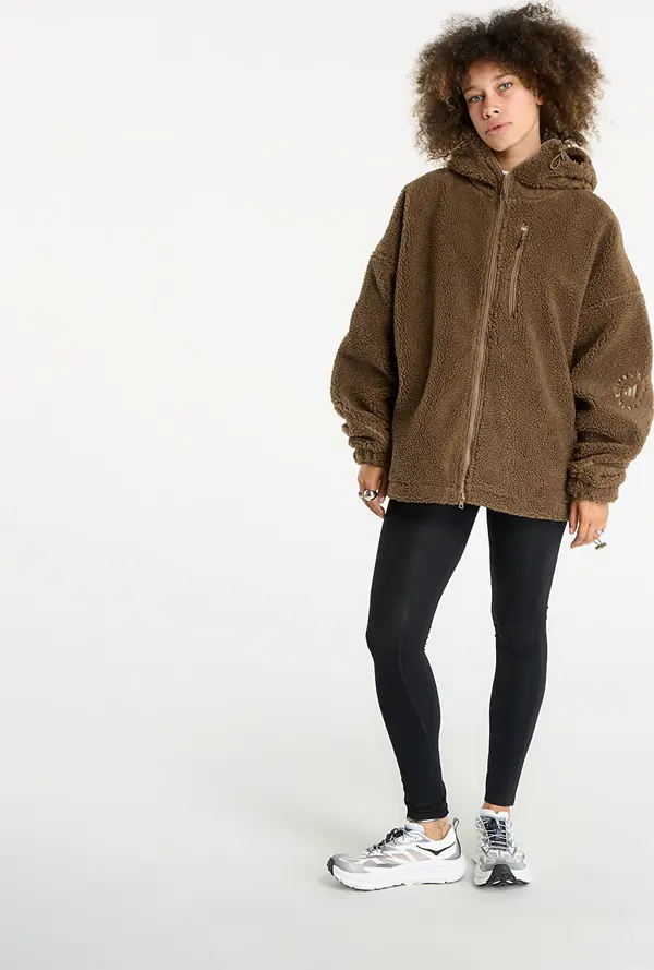 adidas Originals Jakna adidas By Stella McCartney Full-Zip Winter Fleece Brown Moss/ Wild Brown L