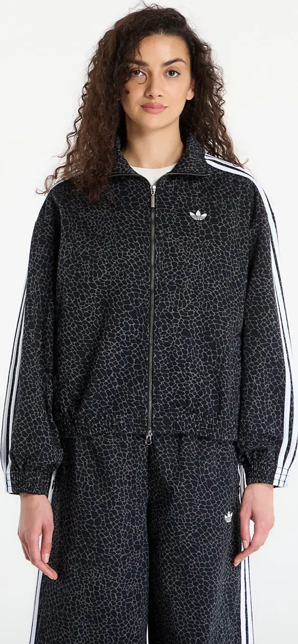 adidas Originals Jakna adidas Firebird Oversized Aop Denim Jacket Black/ Grey Six XS