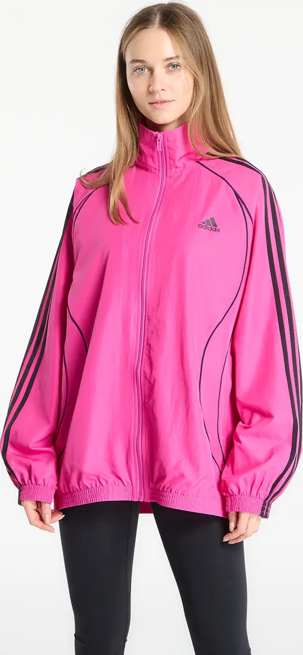 adidas Originals Jakna adidas Teamgeist Adicolor Oversized Woven Track Top Semi Lucid Fuchsia/ Better Scarlet/ Off White M