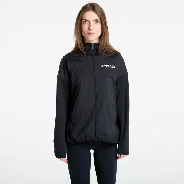 adidas Performance Jakna adidas Terrex Xperior Climawarm+ Wind Light Fleece Hooded Jacket Black/ Carbon/ Semi Impact Orange S