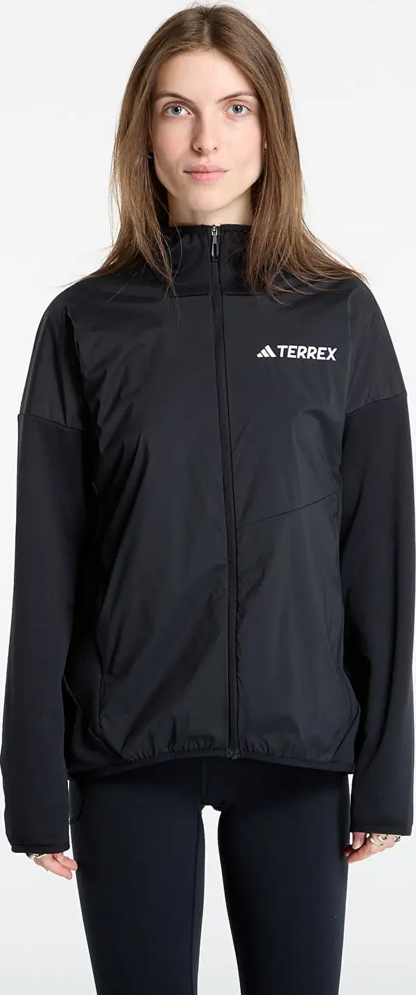 adidas Performance Jakna adidas Terrex Xperior Climawarm+ Wind Light Fleece Hooded Jacket Black/ Carbon/ Semi Impact Orange XS
